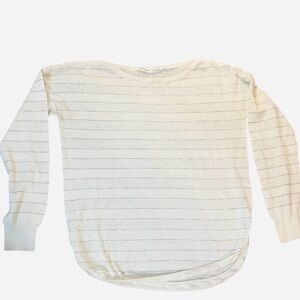 Athleta White Knit Long Sleeve Top